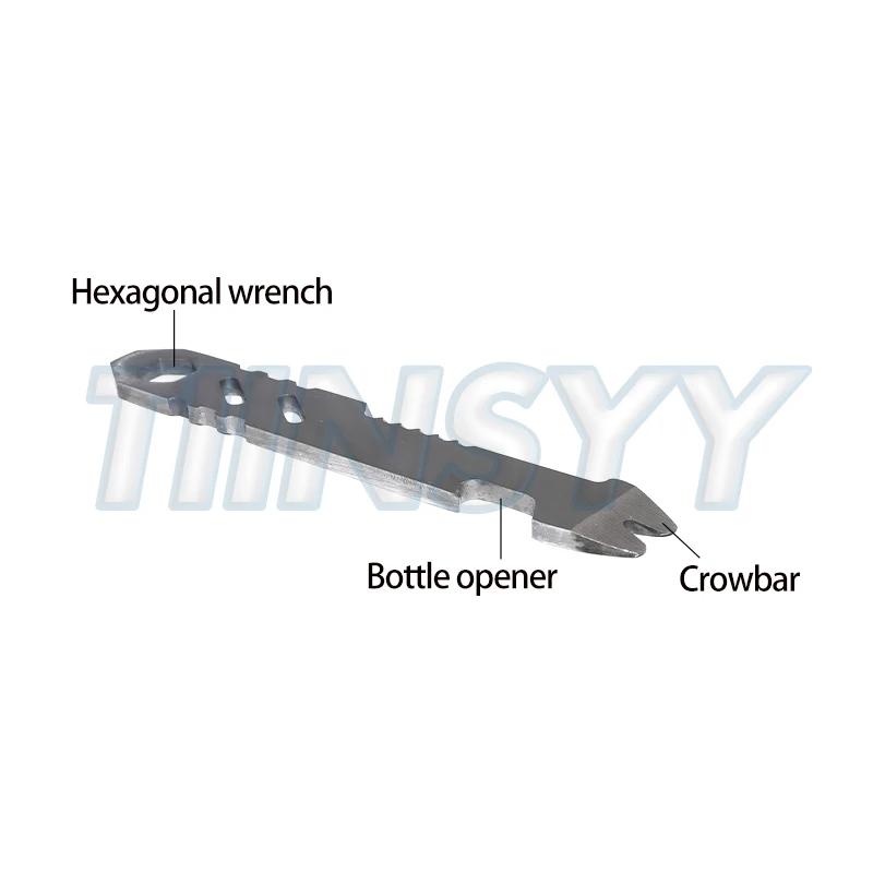 1pcs Mini Stainless Steel Crowbar, Multi-Function Allen Wrench, Bottle Opener, Portable Outdoor Camping EDC Tool