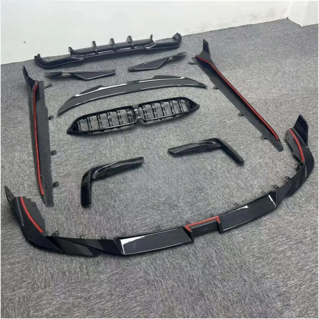 SQ Style Dry Carbon Fiber Body Kit Front Lip Rear Diffuser Side Skirts Rear Spoiler for M8 F93 Upgrade Aerodynamic Parts
