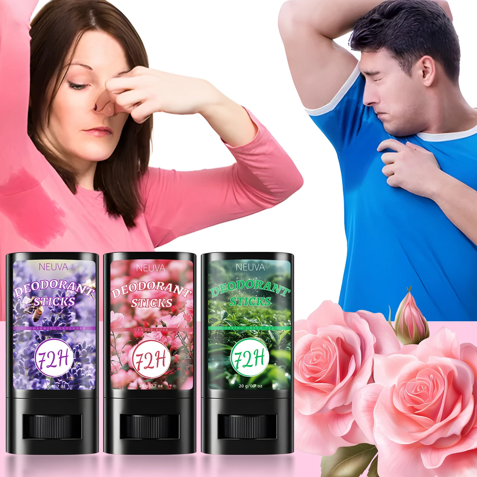 20g Fragrance Underarm Antiperspirant Deodorant Stick Body Odor Remover Lasting Portable Armpit Anti Sweaty Stick For Women Men
