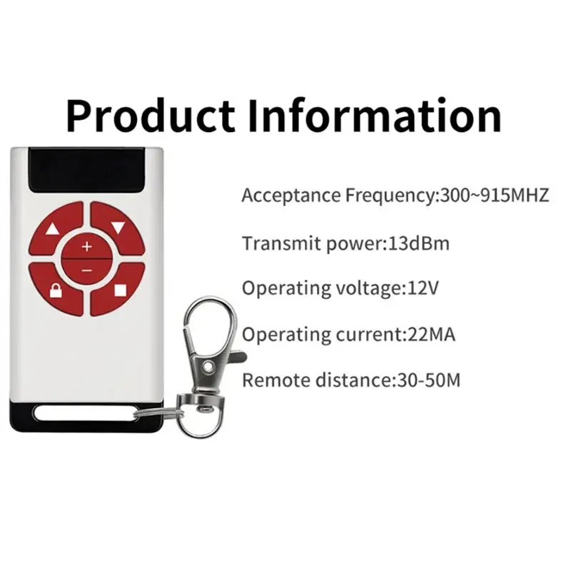 【ترويج】نسخة استنساخ التحكم في الوصول ذات 8 قنوات للتحكم عن بعد لباب المرآب بوابة كهربائية متعددة التردد 300-915 ميجا هرتز