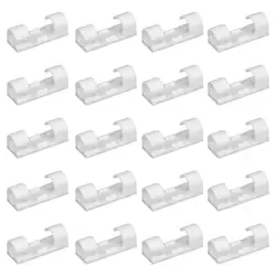 Adhesive Cable Clips 20pcs/set Sticky Cable Management Clips Wall Cord Clips For Speaker Wires USB Charging Cables Ethernet