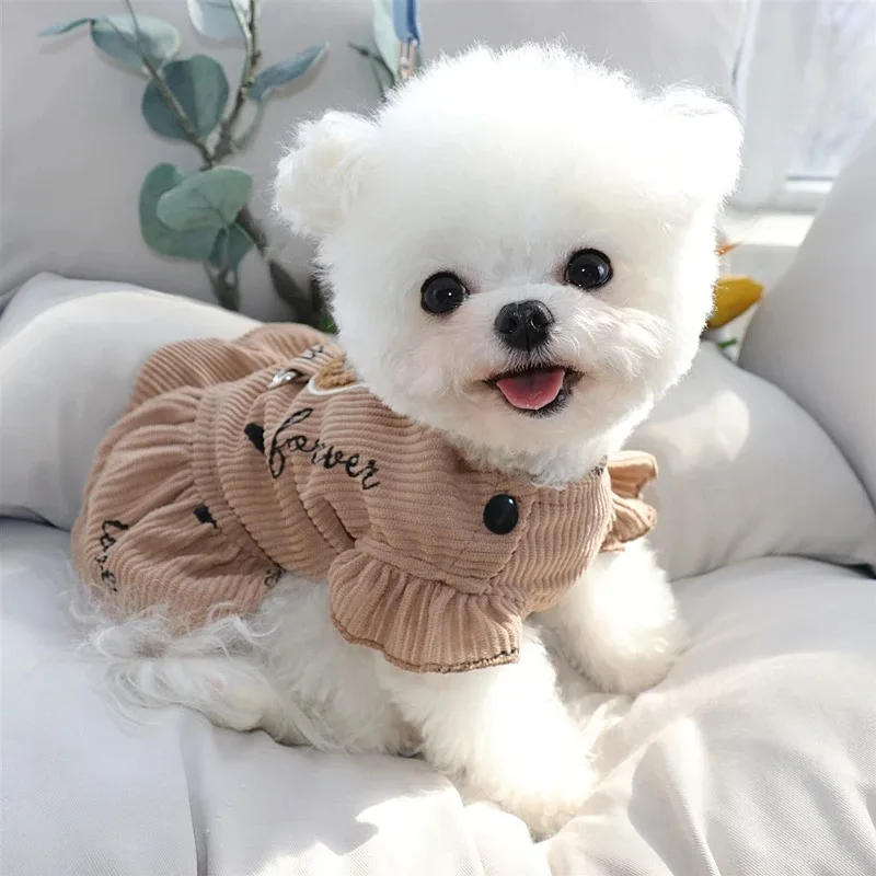 New Pet Skirt Leashable Cat Clothes Puppy Pretty Dress Maltese Breathable Pullover Female Dog Clothes XS-XL