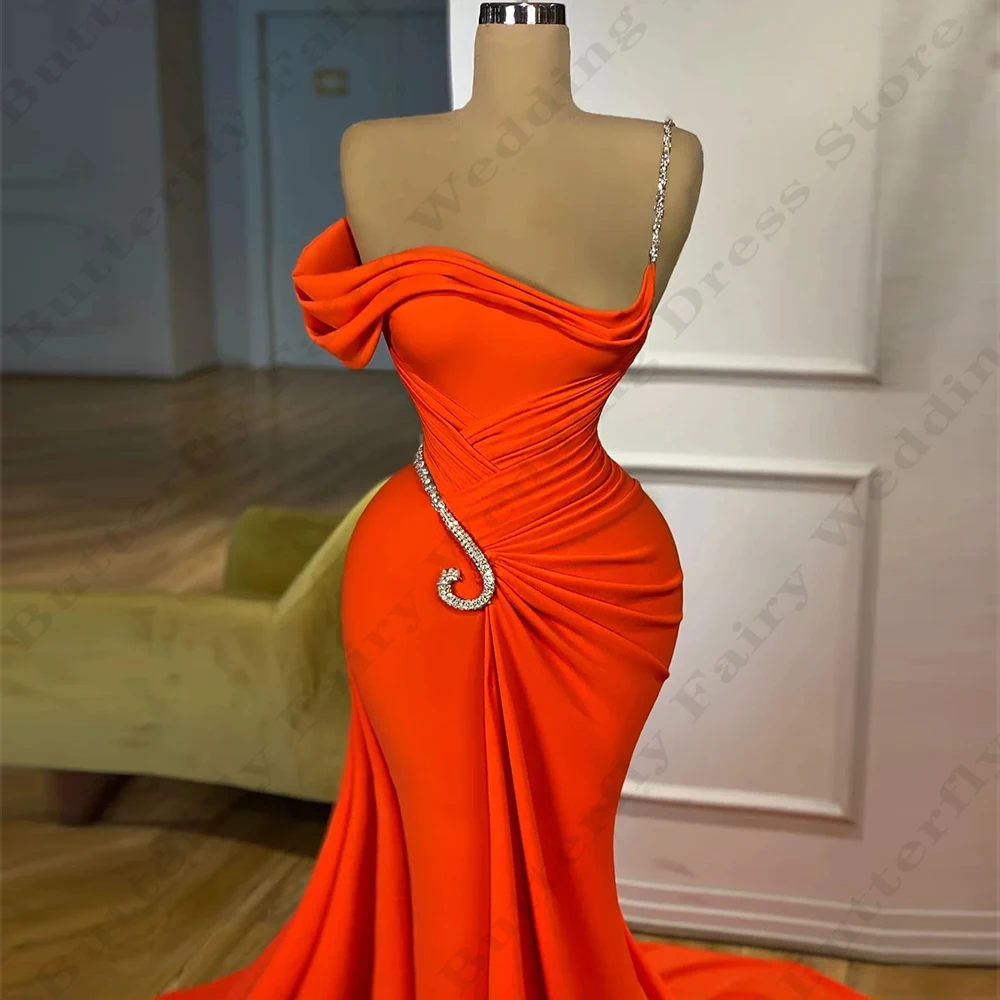 Sexy Backless Party Evening Dresses For Women Simple Gorgeous Satin Fashion Off Shoulder Elegant Slimming Mopping Prom Gowns