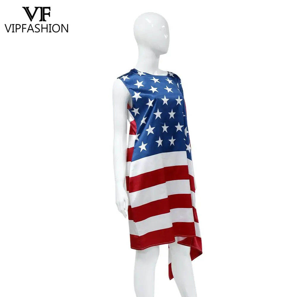 VIP FASHION Independence Day Costume US ES FR Flag Woman Dress Man European Cup Outfit Festival Masquerade Dance Party Clothes