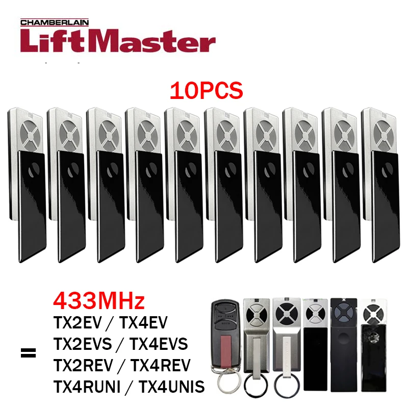 

10pcs Garage Door LiftMaster TX4UNI Remote Control For LiftMaster TX4UNIS TX2EVS TX4EVS TX2EV TX4EV MERLIN E940M E950M 433.92MHz