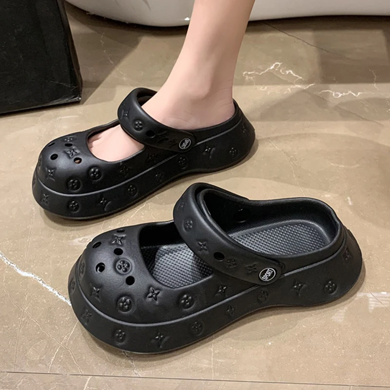 Summer Women Slippers Platform Clogs Garden Shoes Outdoor Beach Sandals Female Casual Indoor Home Bathroom Slides Chunky Mules