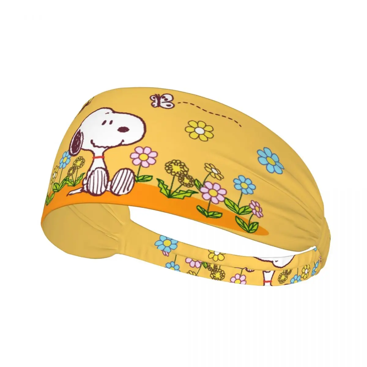 Custom Cute Cartoon Snoopy Sport Headband for Women Men Elastic Moisture Wicking Training Sweatband