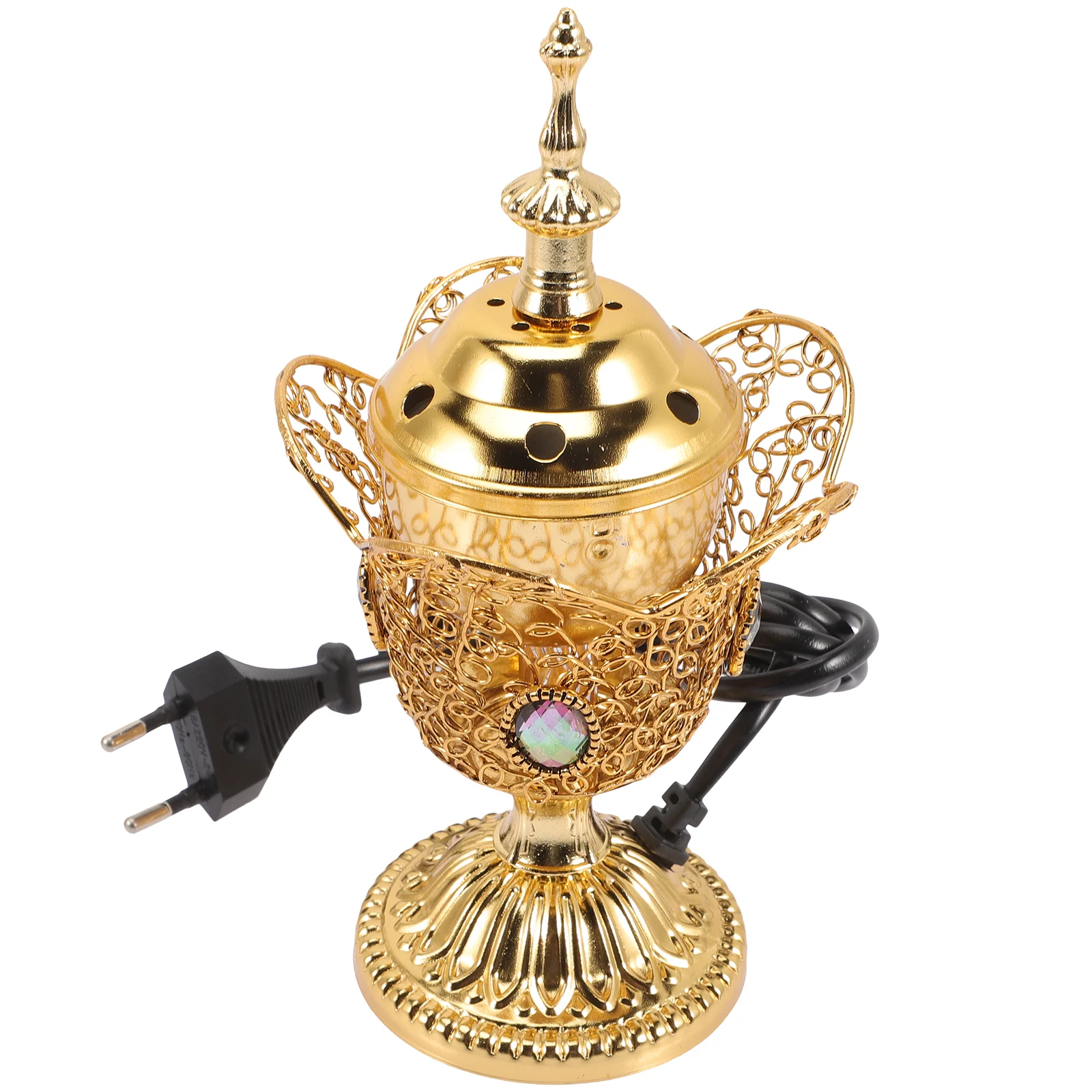 

Electric Incense Burner Metal Censer for Home Decor Aromatherapy Stove Middle Eastern Style Indoor Fragrance Holder Table