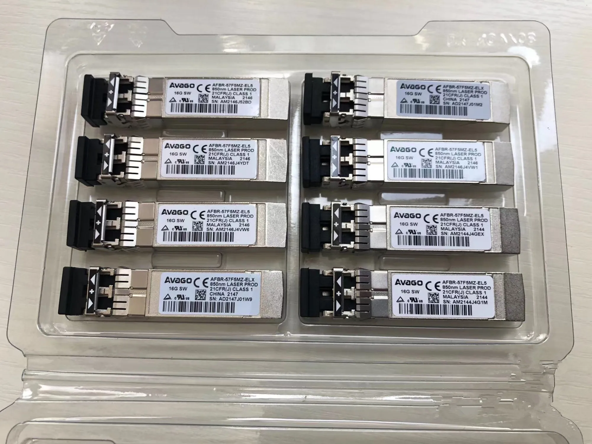 Original New AVAGO Fiber Optical Module SFP 16G 850nm 100M LC AFBR-57F5MZ-EL5 Multimode 16GB Fibre Channel Transceiver