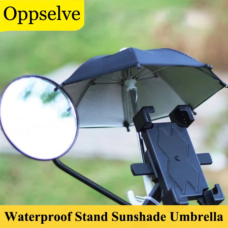 New Mini Motorcycle Bicycle Mobile Phone Holder Sun Shade Riding Stand Parasol Portable Waterproof Locomotive Bracket Umbrella