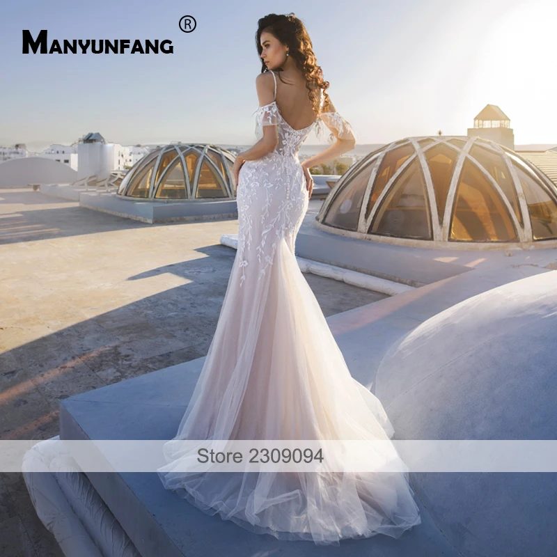 Robe de mariée élégante 2 en 1 pour femme, robe de mariée simple, bretelles spaghetti, adaptée à la plage, nouveau, 2023