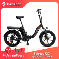 Fafrees F20 Folding Electric Bicycle 250W, 36V 16Ah Lithium Battery, 20 inch MTB Mountain Bike Outdoor Fat Ebike for Adult
