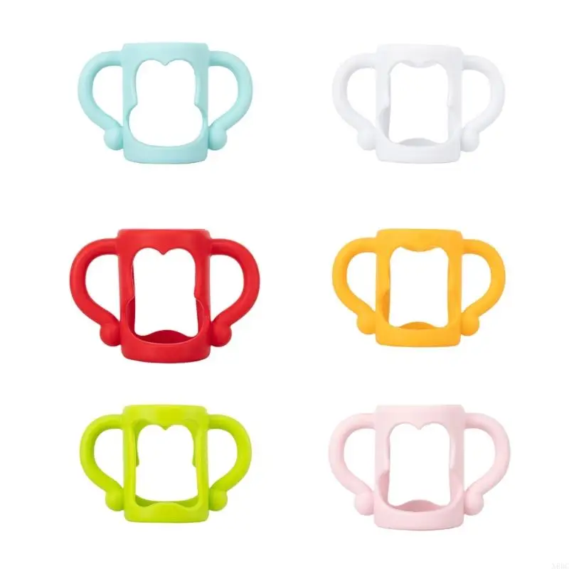 N80C Baby Feeding Bottle Trainer Easy Grip Silicone Handles Holder Bottle Grip