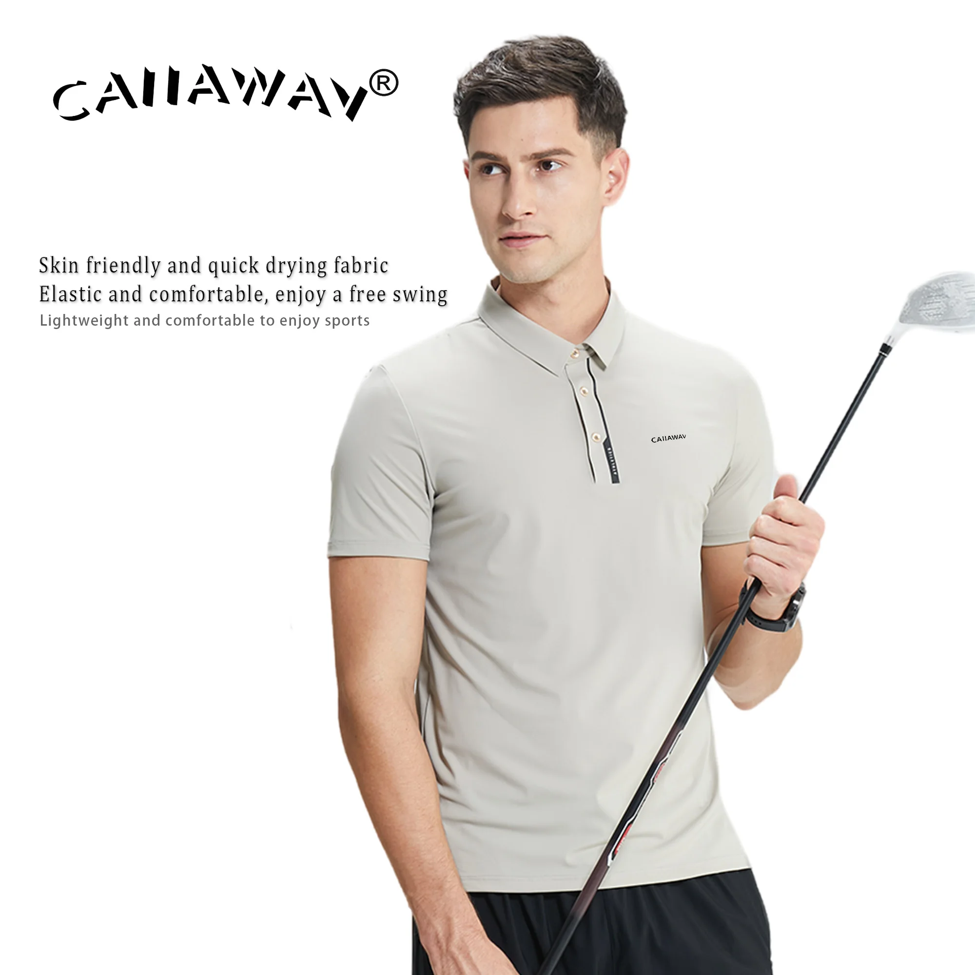 CAIIAWAV Golf Short sleeved Polo Shirt Men's Top T-shirt GOLF Short sleeved Men's Breathable Quick drying New Style