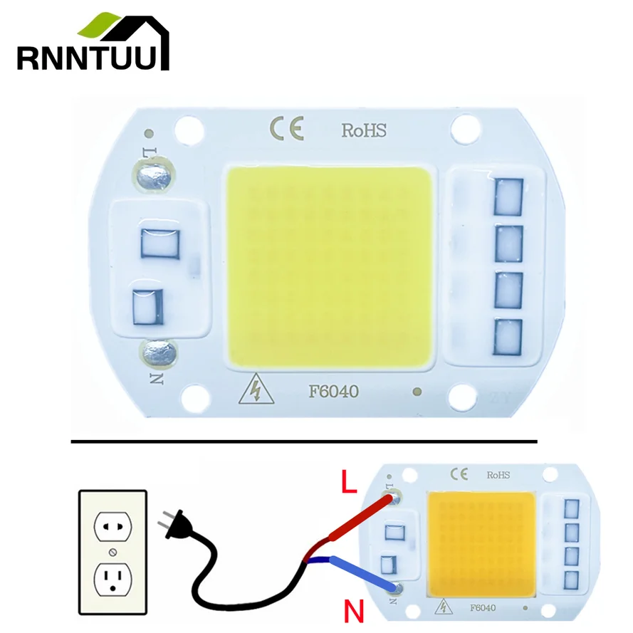 RnnTuu LED COB Chip Lamp 10W 20W 30W 50W 220V Smart IC No Need Driver LED Bulb 3W 5W 7W 9W for Flood Light Spotlight Lighting