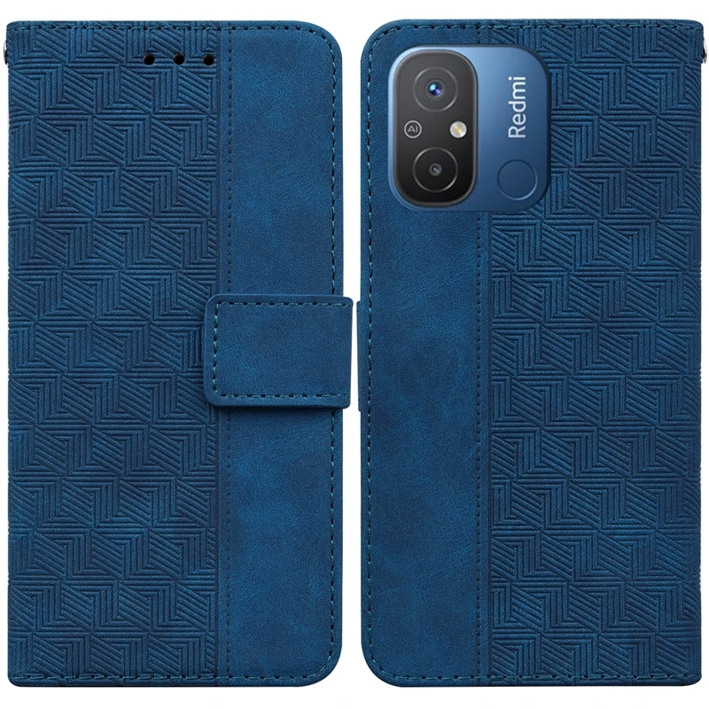 For Xiaomi Redmi 12C Case Solid Color Printed Leather Flip Phone Case for Xiaomi Redmi 12C Cover Redmi12C 12 C Card Slots Fundas