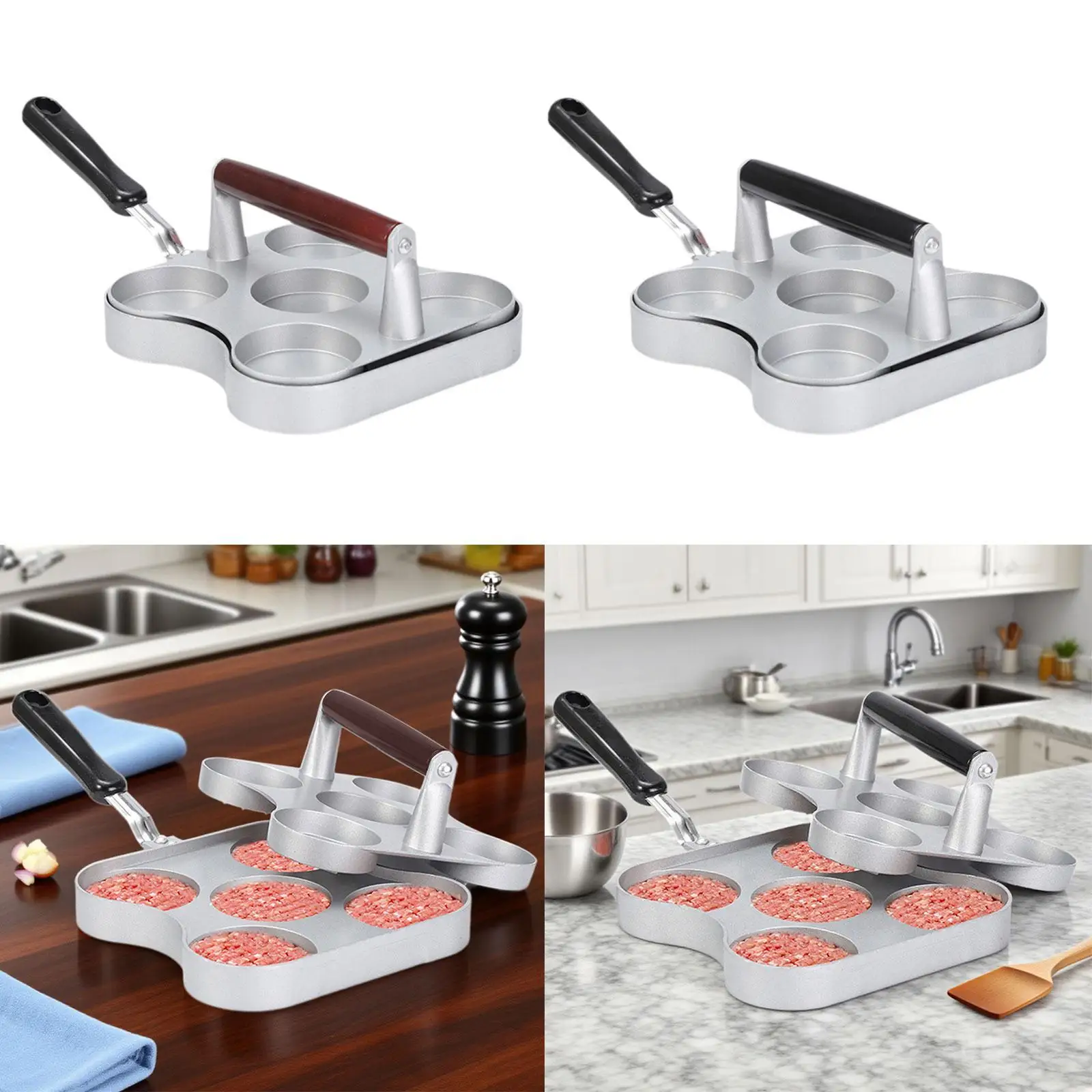 

Hamburger Press Patty Maker Burger Press 6 Hole Easy to Clean Minced Steak Press
