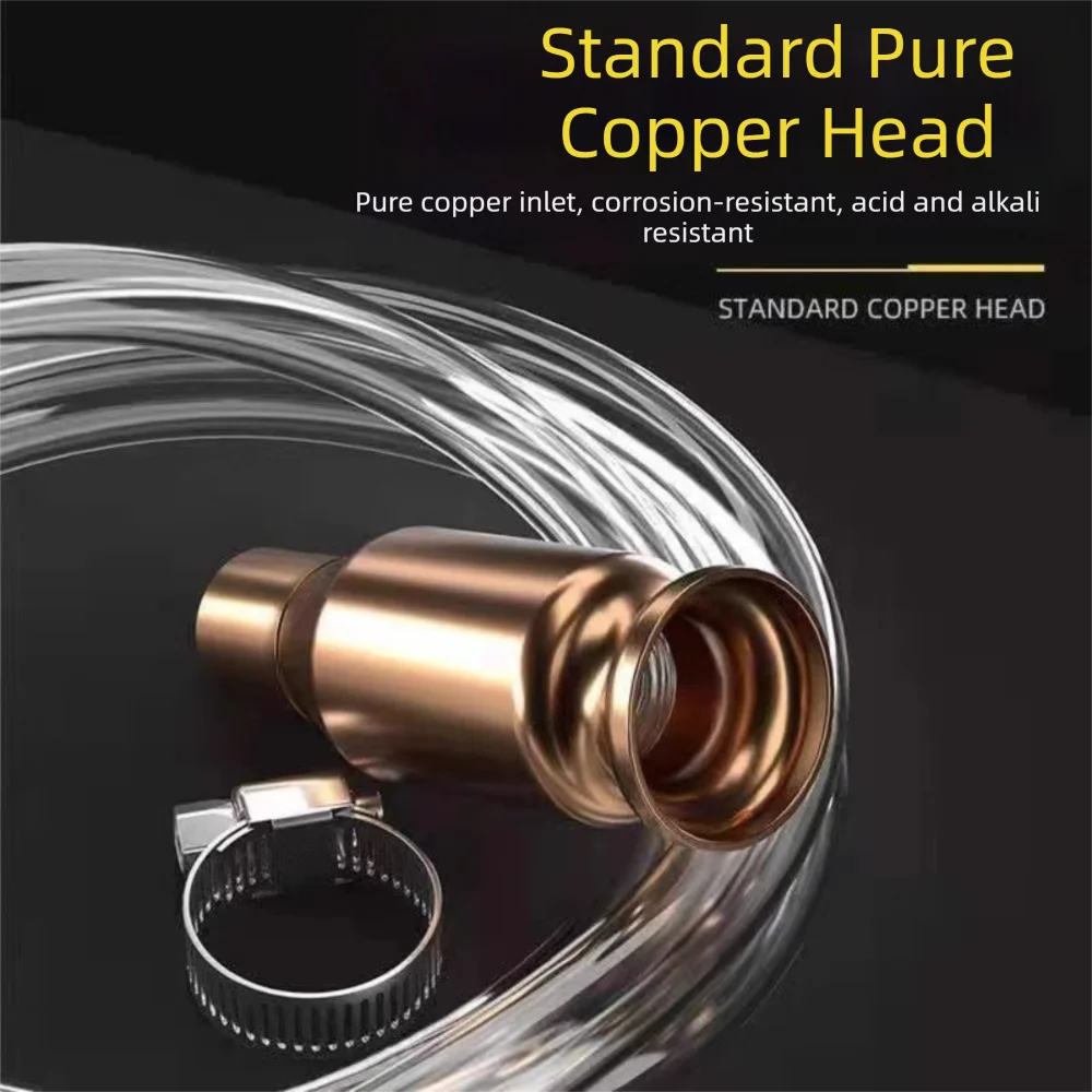 Portable PVC Tube Manual Fuel Pump Self Priming with Clamp Gas Siphon Hose Pump Shaking Fuel Tank Suction Pump Car Fuel Transfer