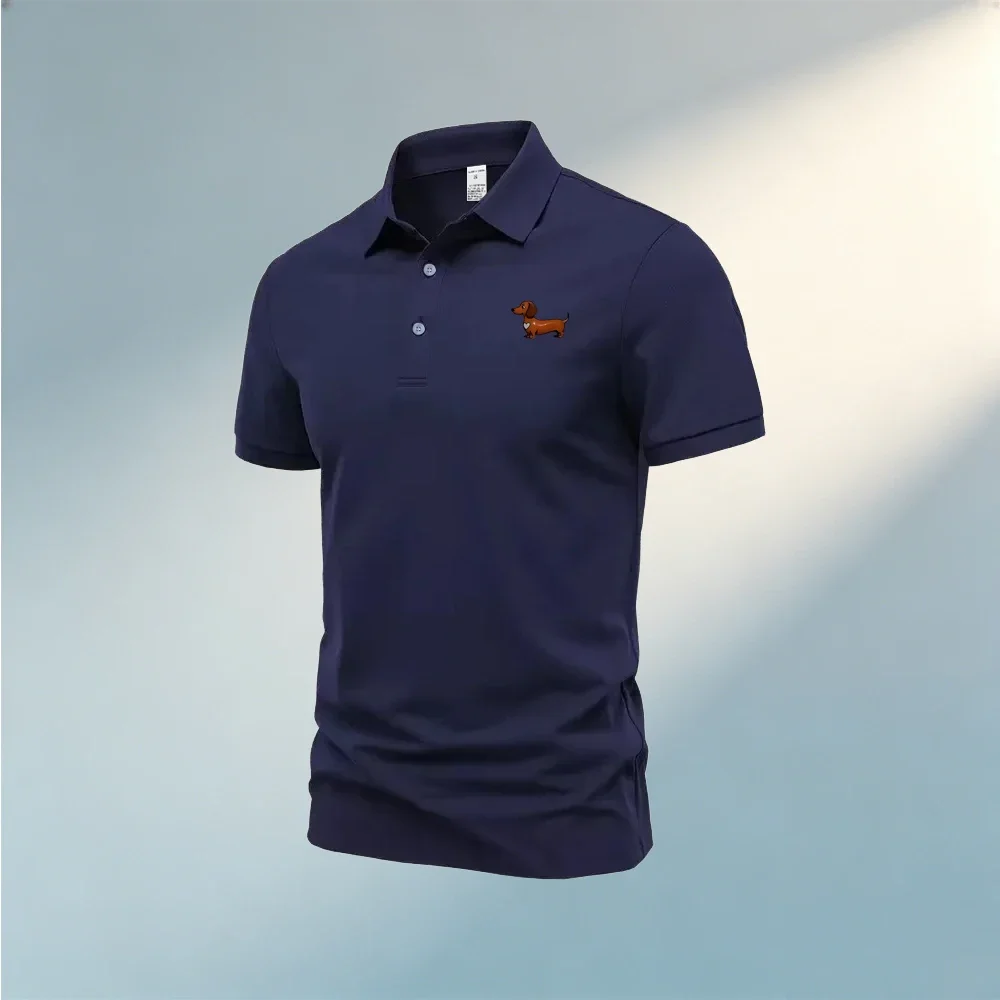 Men's Solid Color Polo Shirt Short Sleeve Casual Summer Fashion Tops Business Office Streetwear Breathable Polo T-Shirts for Men