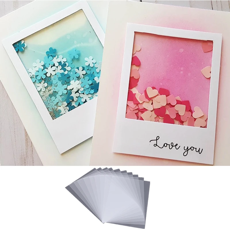 50Pcs/lot Pvc Transparent Plastic Sheets for Diy Scrapbooking Handmade Shaker Cards Album Photo Frame Decorative Crafts 2022