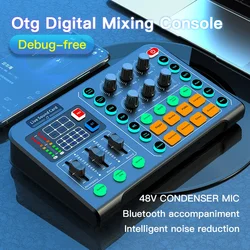 M6 Sound Card Audio Mixer for Tiktok Live Broadcast Karaoke Professional Studio for Game Singing Voice Podcast Live Streaming