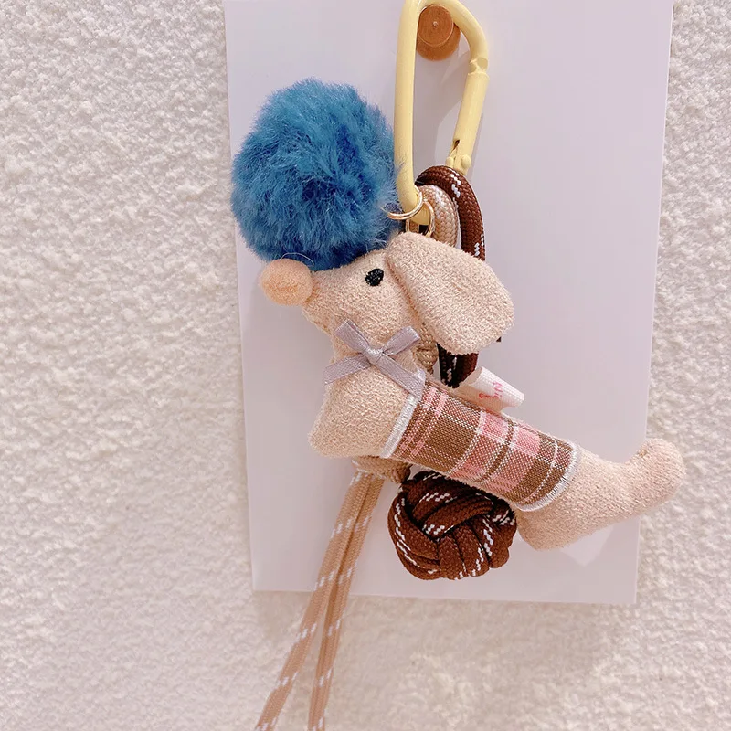 Mushroom Keychain with Braided Rope for Women Korean Fall Winter Forest Style Creative Bag Charm Lightweight Daily