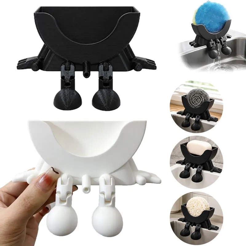 1/2pcs Cute Hanging Sponge Holder with Drainage, New Sponge Holder with Drainage Featuring Legs and Open Draining Design