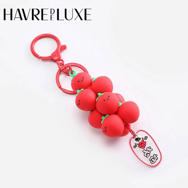 HAVREDELUXE Bag Charm Strawberry Stacked Le per Longchamp Bag ciondolo gingillo carino ciondolo portachiavi decorazione borsa