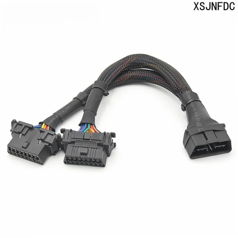 OBD Dual Female Head Full Pin Full Core 16PIN One/Two Extension Cable Conversion Cable Length 30CM