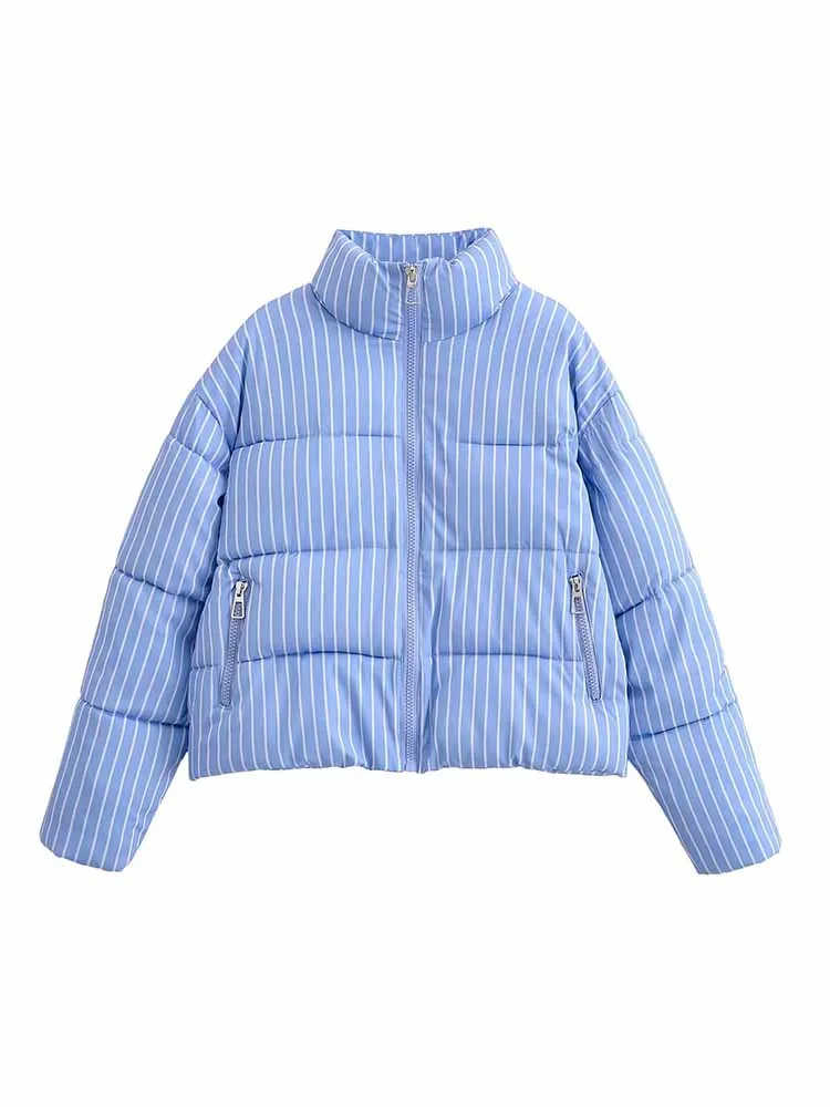 

European and American style autumn and winter new women's clothing simple casual stand collar long sleeve cotton coat short jack