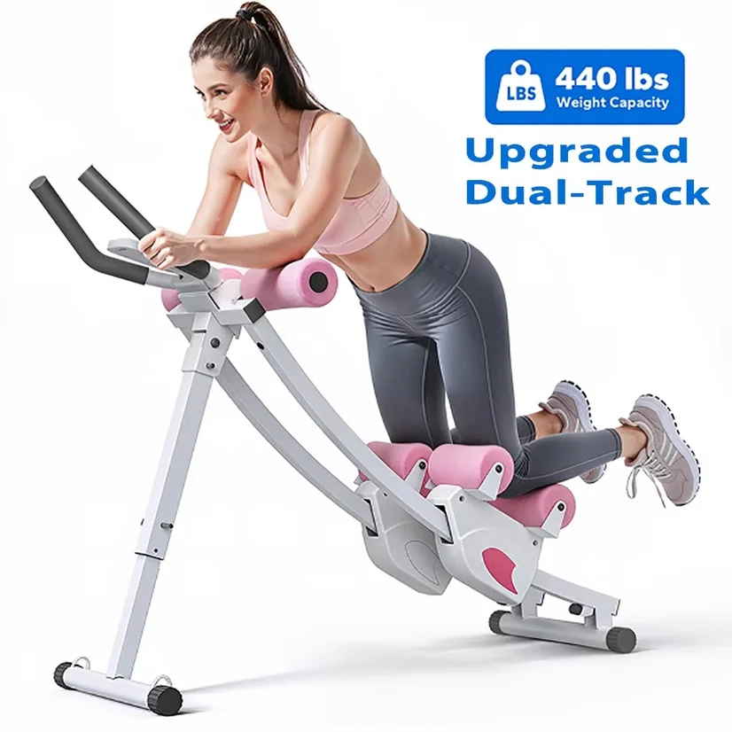 dual-split‑track-ab-machine-foldable-core-trainer-adjustable-core-training-workout-equipment-lcd-display-max-440lbs-capacity