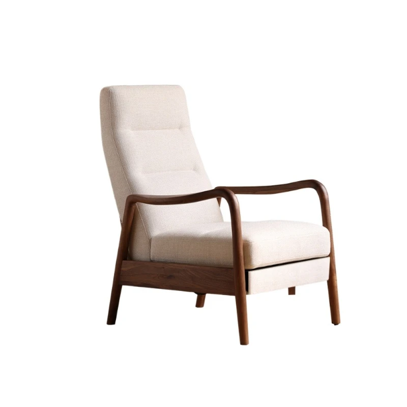 

North American Black Walnut Functional Sofa Chair Living Room Single Adjustable Solid Wood Leisure Chair Armchair