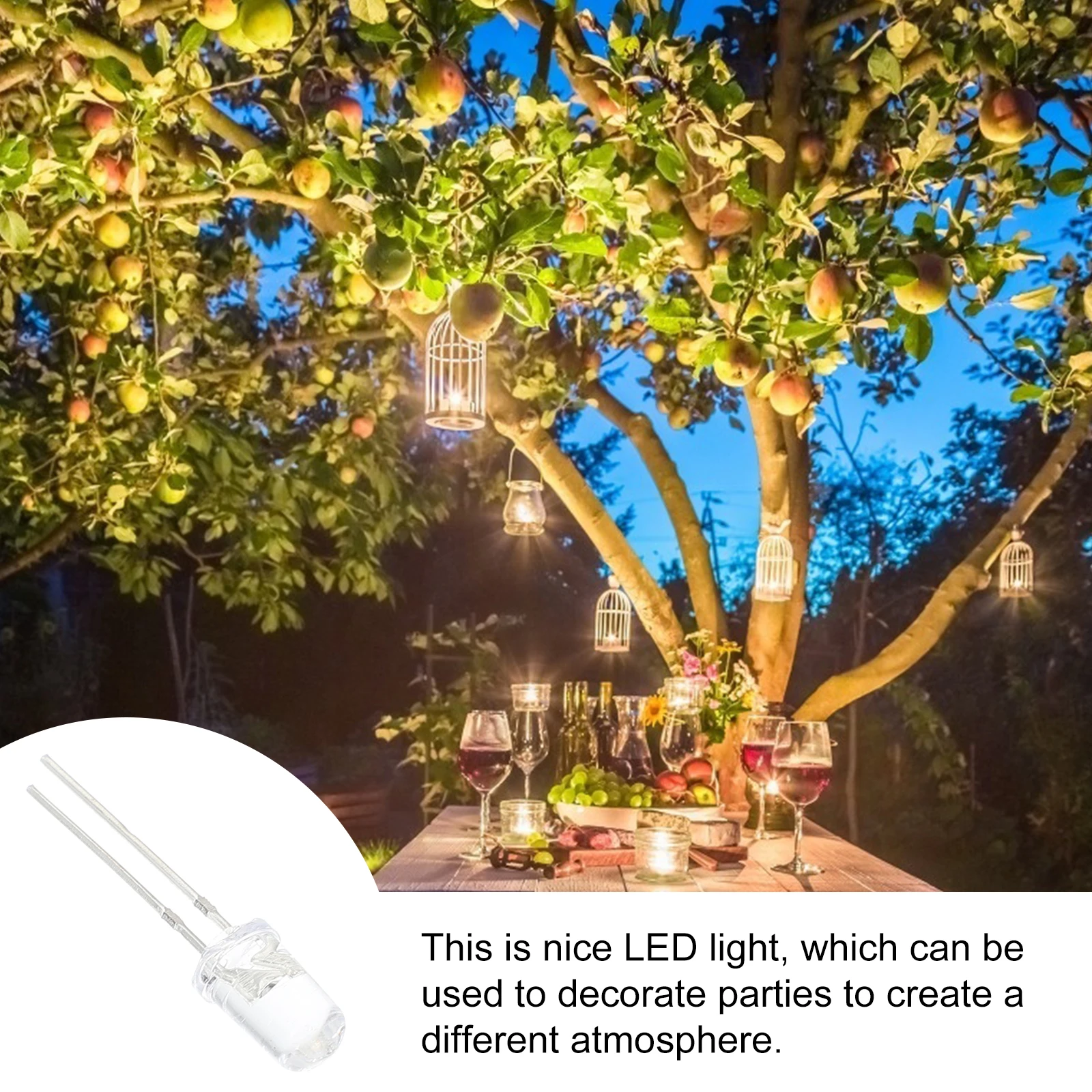 

200 Pcs Mini Decorative Light Bulb LED Lamp Bead Christmas Tree Toppers Lighted
