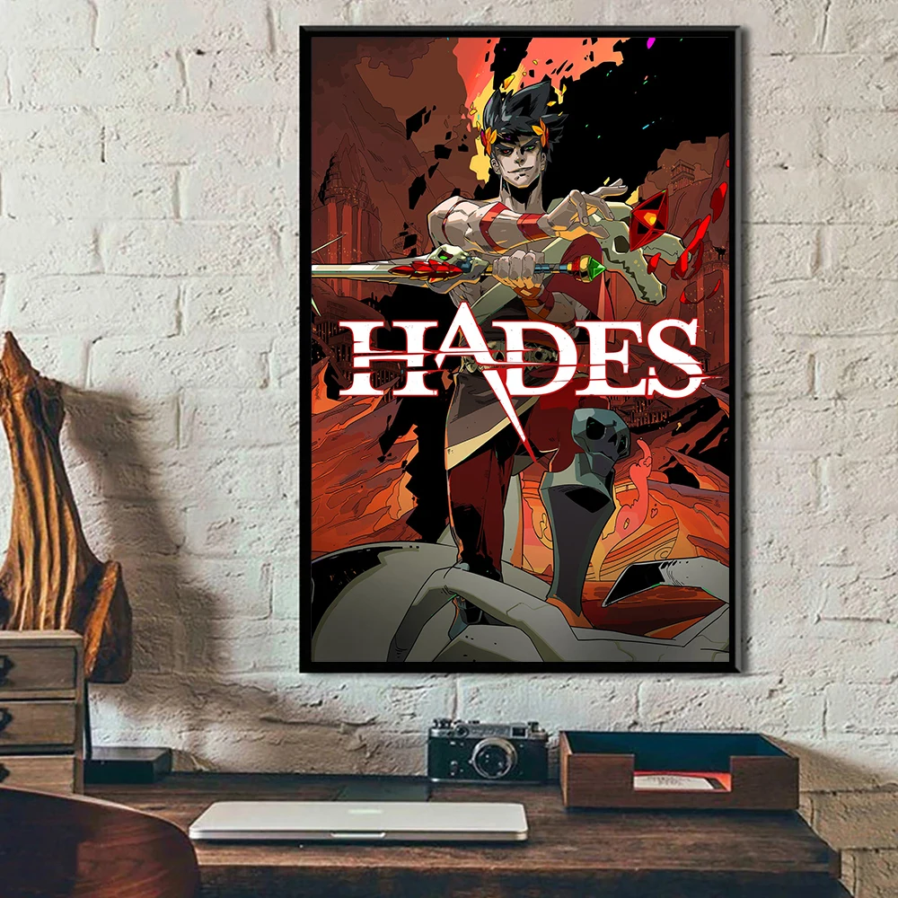 Hades Classic Video Game Poster Anime Character Canvas Painting Wall Art for Gaming Room Boys Bedroom Home Decor Gifts