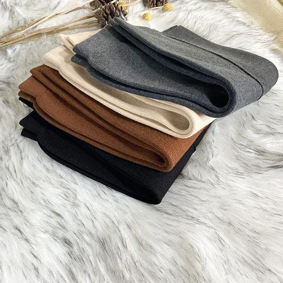 

Thick Knitting Wide Leg Trousers Thick Woolen Yarn Straight Casual Kids Pants Autumn Childrens Clothing Winter Girls