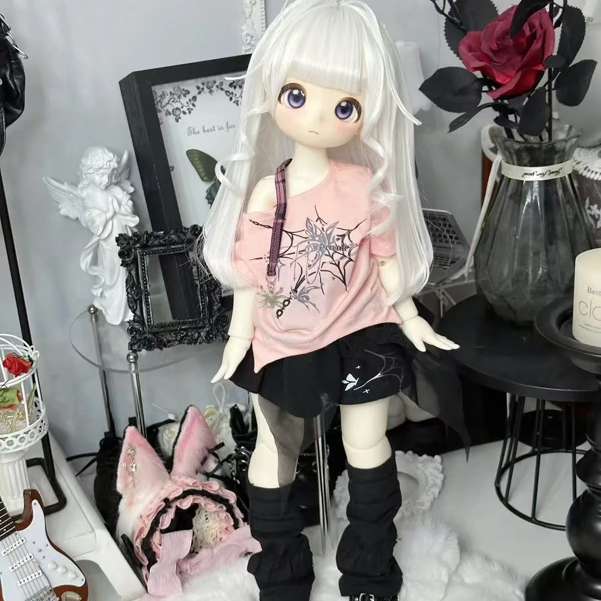 BJD doll clothes suitable for 1/4  size  Cute Sweet skirt girl clothes suit doll accessories (3 points)