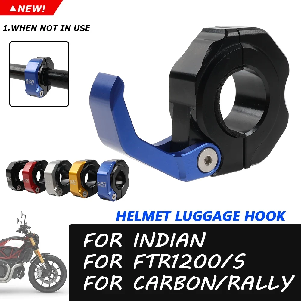 

Motorcycle Accessories Luggage Helmet Hook Mount Holder Bag Carry Hanger Claw For Indian FTR1200S FTR 1200 S R Carbon Rally 2023