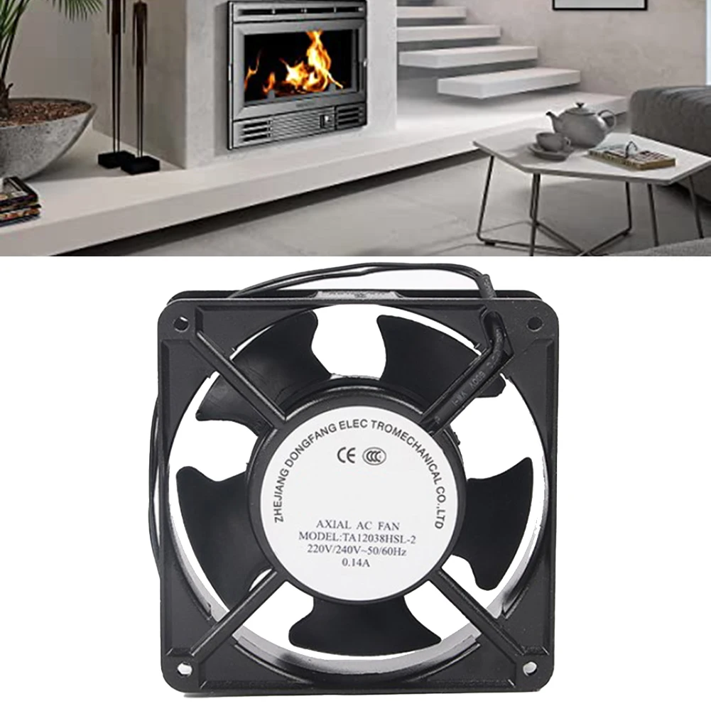 Axial Fan For Fireplace Cassette Insertable, Thermal Fan High Temperature, Metal Blades Efficient Airflow Silent Operation