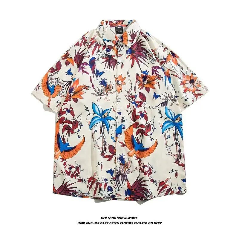 Women's Summer Clothes Vintage Blouse Female Hawaiian Short Sleeve Shirt Harajuku Fashion Korean Style Women's Clothing Tops