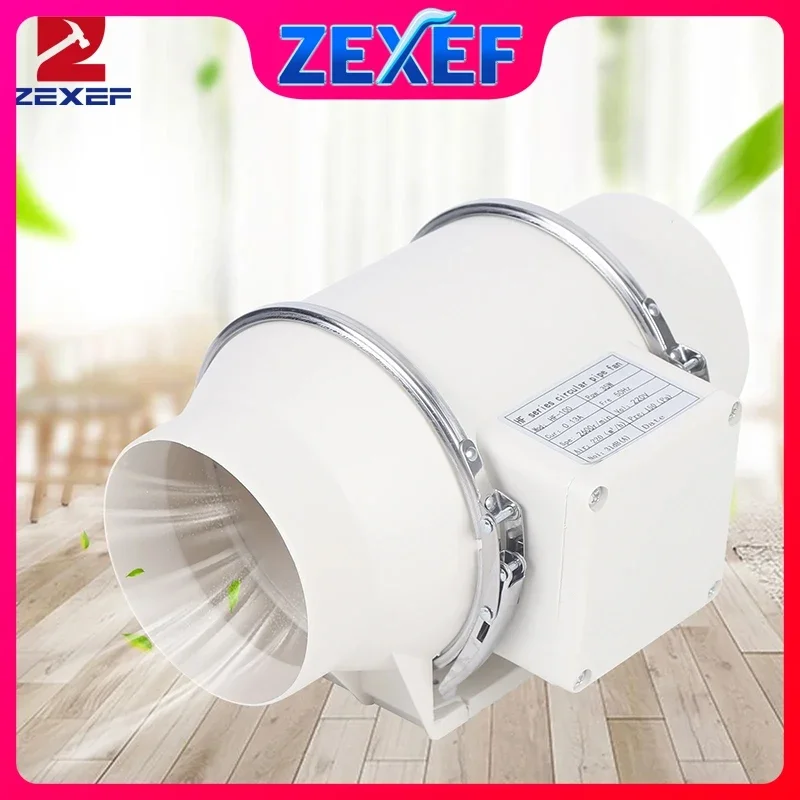 ZEXEF DPT-315 Dual Duct Fan for Bathroom Ventilation System 1200 CFM Aluminum Booster High-velocity Homes Exhaust Kitchens Hose