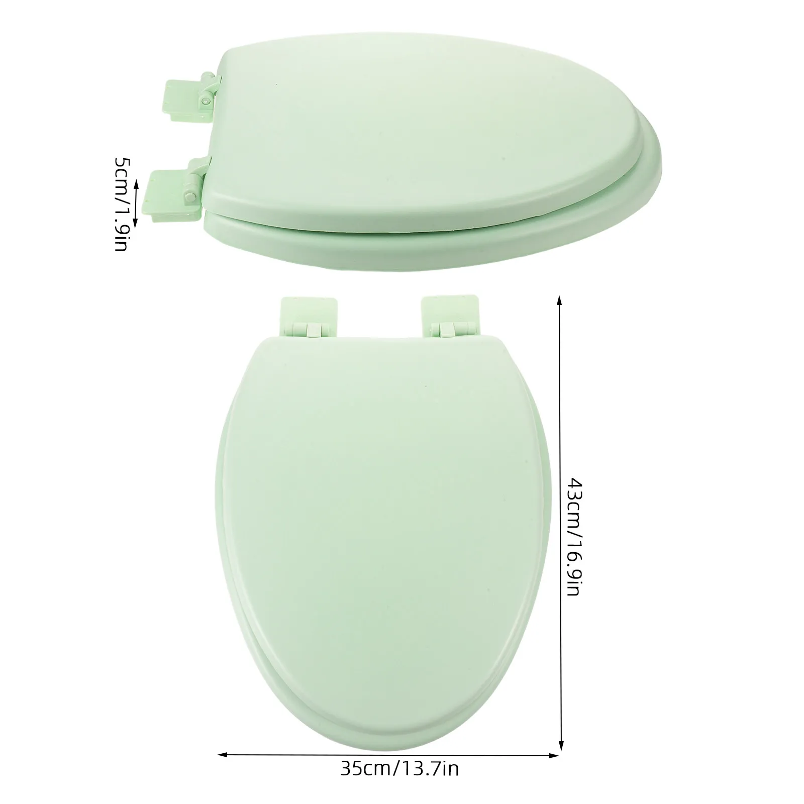 Soft Close Toilet Seat Oval Light Green Foam Cushion Quiet Noise Free Quick Release Easy Install Bathroom Lid