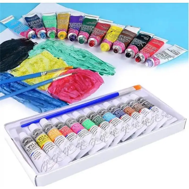 12Colors Acrylic Paint Color Set Acrylics Pigments Pigment Artists Ceramic Stone Wall Craft Paints Diy Handmade Accessory