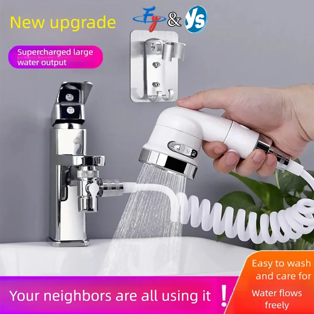 

Телескопический смеситель для кухни и ванной комнаты, выдвижная распылительная головка с 3 режимами распыления для раковины, ручной распылитель для мытья волос