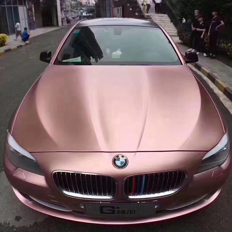 10/20/30/40/50/58X152 سنتيمتر/الكثير جديد وصول ارتفع الذهب الساتان ماتي الكروم لامع الفينيل التفاف فيلم احباط اللؤلؤ معدن ارتفع الذهب الفينيل