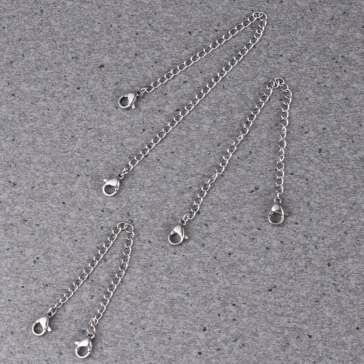 

6pcs Stainless Steel Lobster Clasp Extender Chain 50Mm 75Mm 100Mm 125Mm 150Mm 25Mm For Necklace Bracelet Jewelry Making Silver
