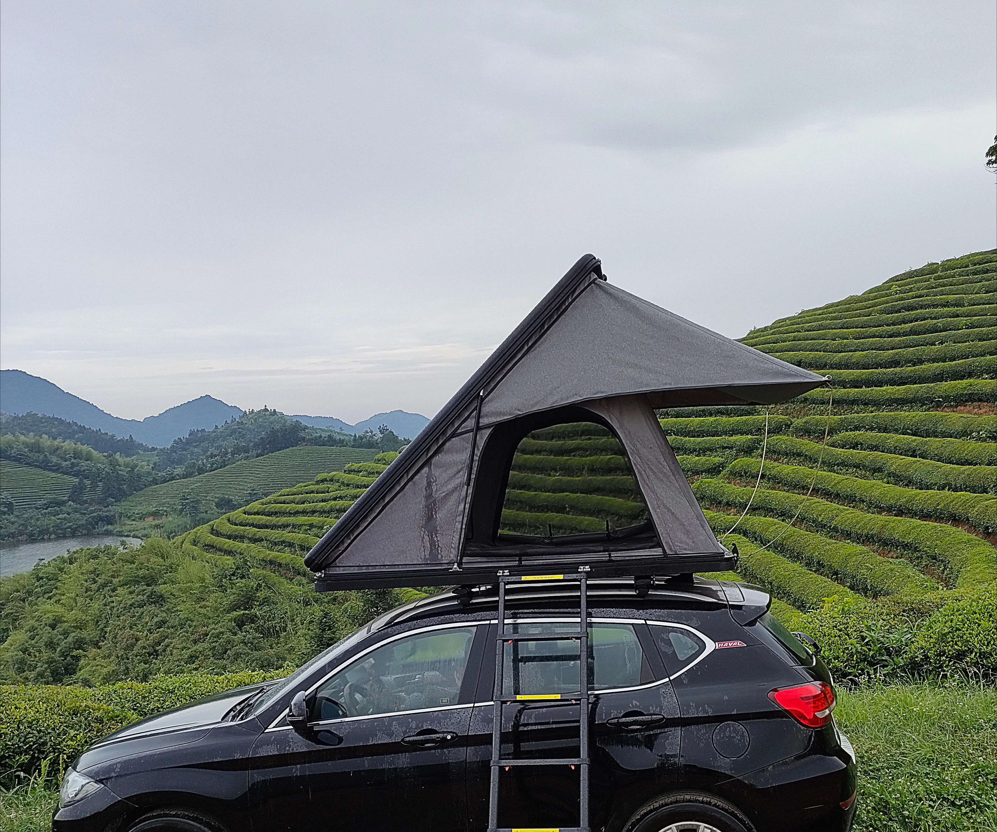 Tente de toit en toile imperméable de haute qualité pour 3-4 personnes, coque rigide de Camping Wrangler avec toit en aluminium