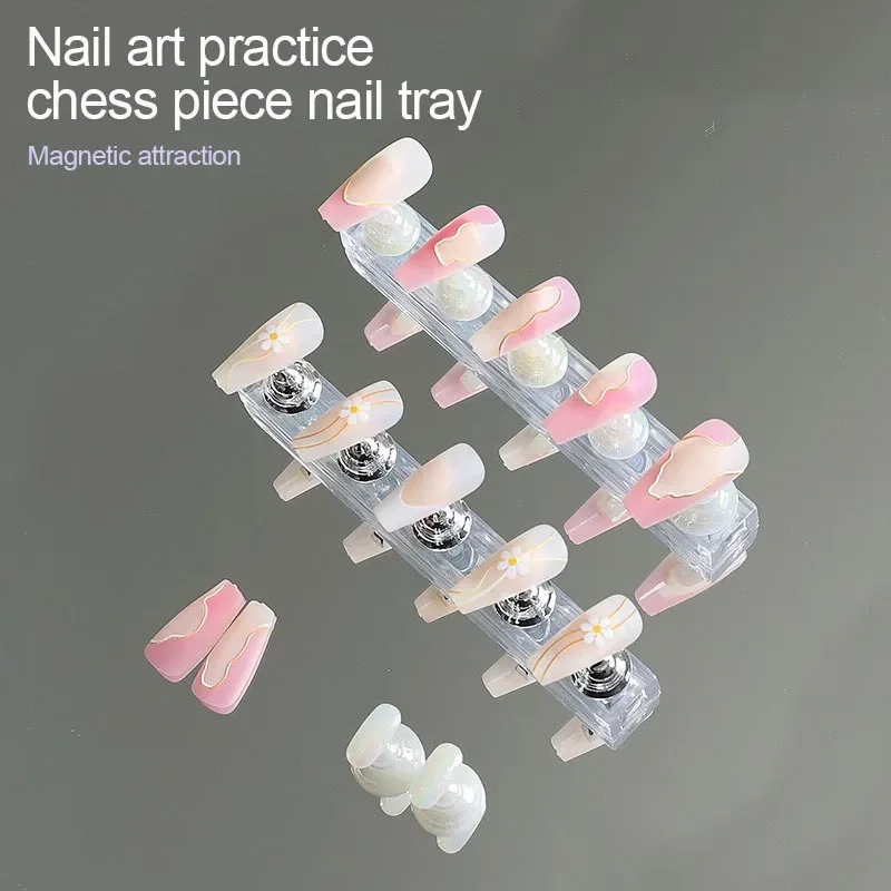 

New 5pcs Magnetic Nail Stand Sample Nails Display Nail Polish Holder Nail Magnet Tips Reusable Putty nail storage nail stand