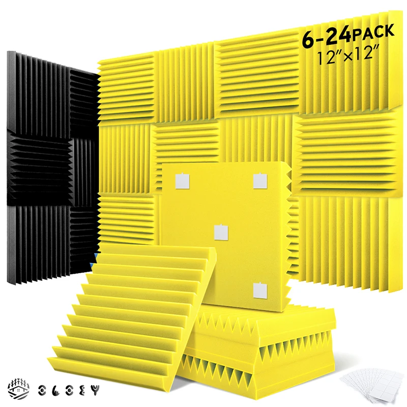 

Sound-Absorbing Panels 6/12/24 Pcs, For Music Studio Office KTV Room Soundproof, House Isolation Noise Panel Home Accessories