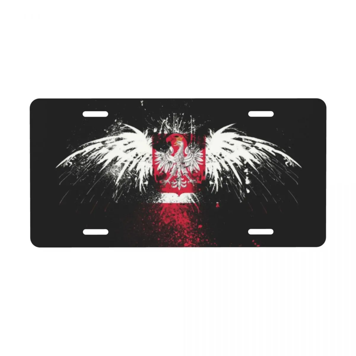 Custom Cool Flag Of Poland Polska Eagle Decorative Metal License Plate Polish Patriotism Aluminum Car Front Vanity Tag 6x12 Inch