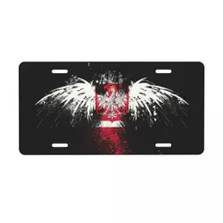 Custom Cool Flag Of Poland Polska Eagle Decorative Metal License Plate Polish Patriotism Aluminum Car Front Vanity Tag 6x12 Inch